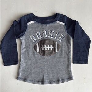 Mud Pie Long Sleeve Shirt “Rookie” Football Blue and Gray Boys  2T